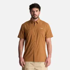 LIPPI - Camisa Hombre Wallace Short Sleeve Q-dry Shirt Camel