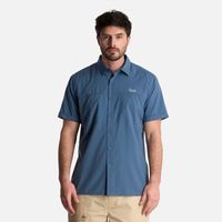 Camisa Hombre Wallace Short Sleeve Q-dry Shirt Azul Piedra