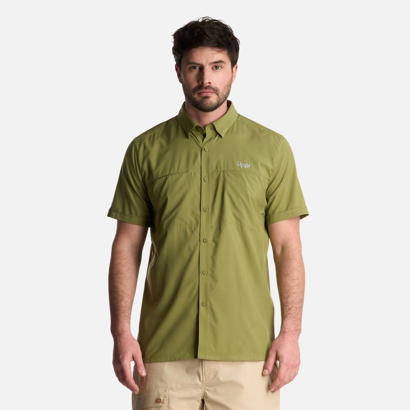 LIPPI - Camisa Hombre Wallace Short Sleeve Q-dry Shirt Verde Lippi