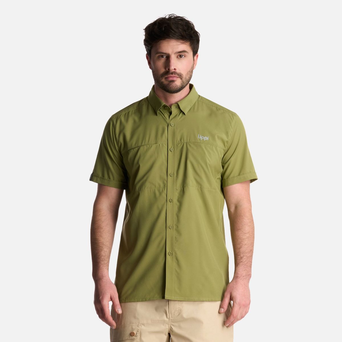 LIPPI - Camisa Hombre Wallace Short Sleeve Q-dry Shirt Verde Lippi