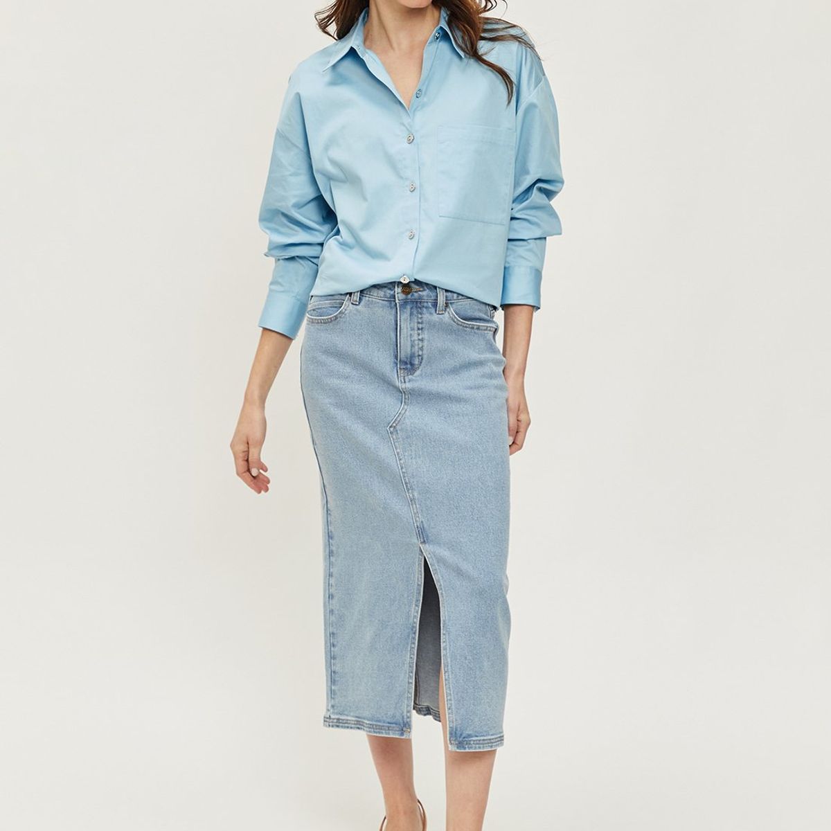 ASH - Blusa Manga Larga Celeste Mujer Ash