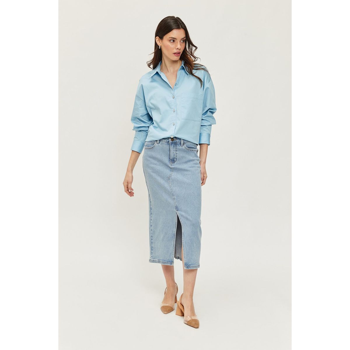 ASH - Blusa Manga Larga Celeste Mujer Ash