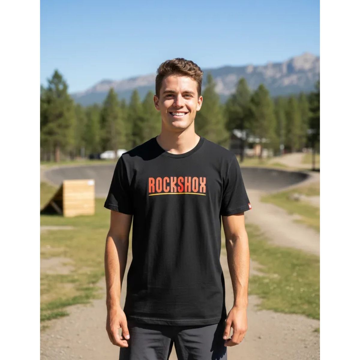 ROCKSHOX - Polera RockShox Manga Corta Paint Brush Logo Negro