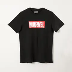 MARVEL - Polera Manga Corta Hombre Logo Negro