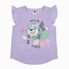 PAW PATROL - Polera Manga Corta Niña Everest Wild and Free