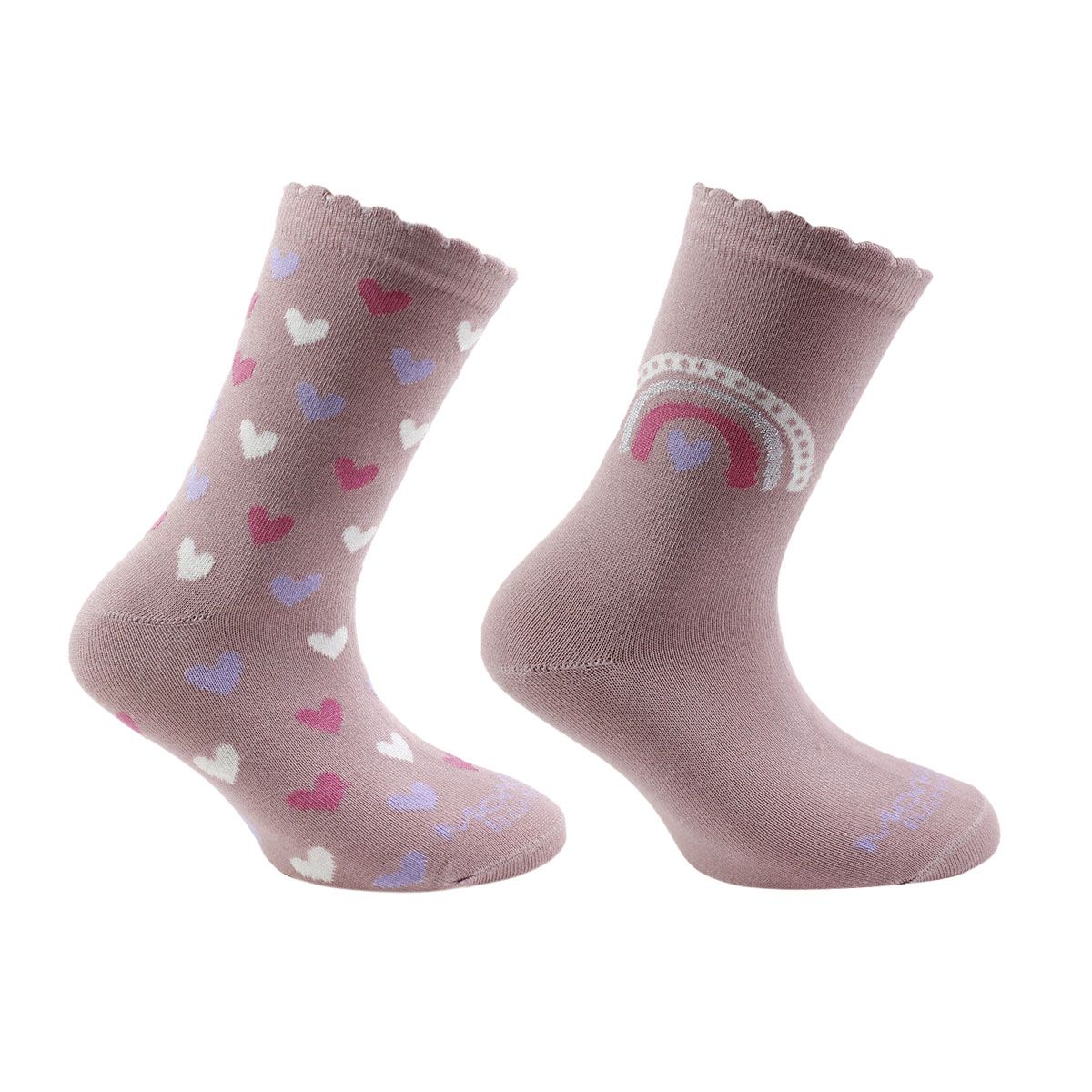 MONARCH - 2 Pares Calcetín Bamboo Arcoiris Largo 3/4 Malva