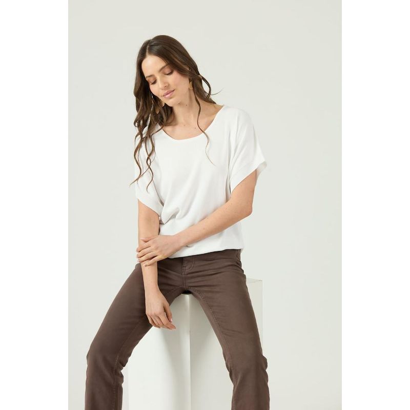 PRIVILEGE - Sweater blanco manga corta PRIVILEGE - Blanco