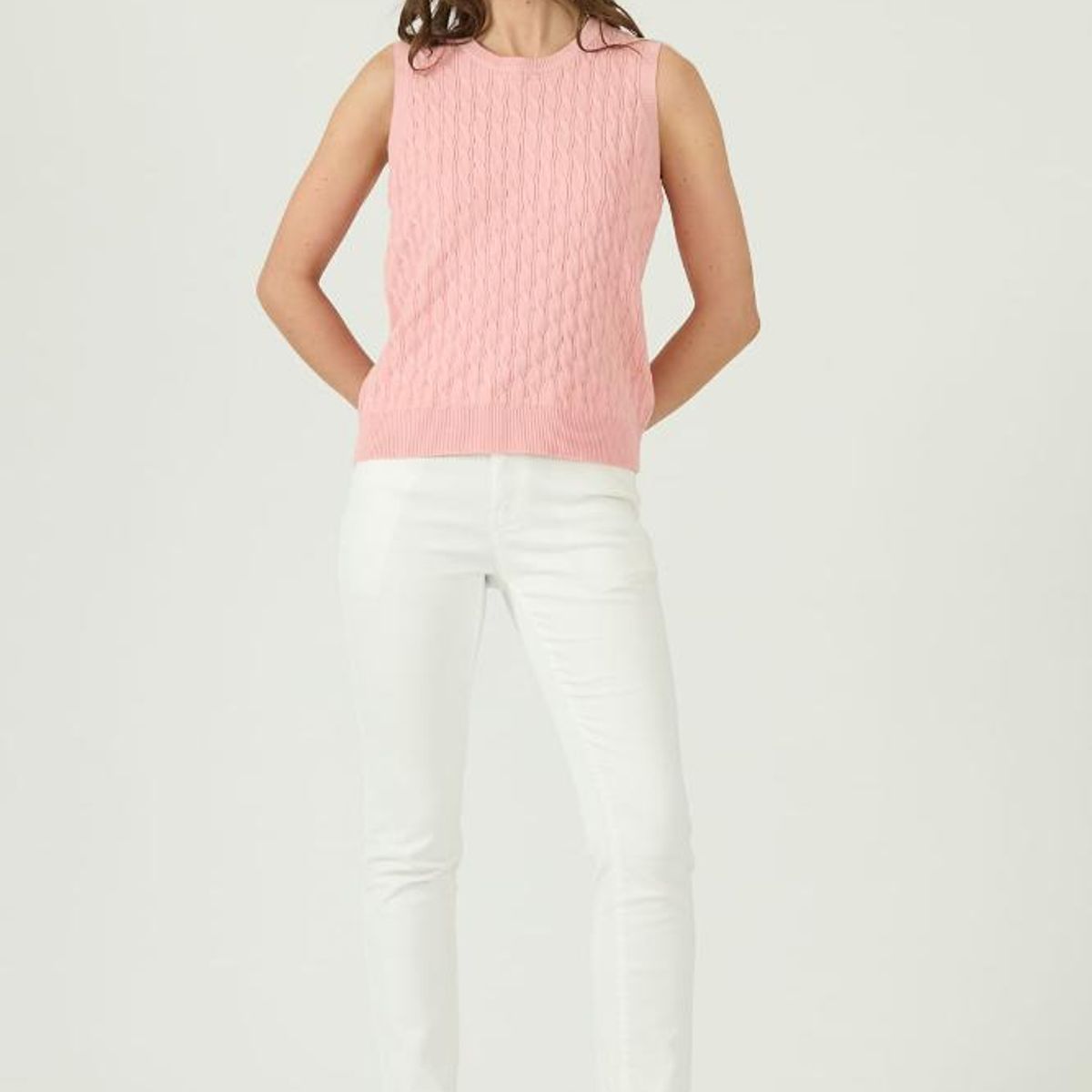 PRIVILEGE - Sweater coral sin mangas PRIVILEGE - Coral