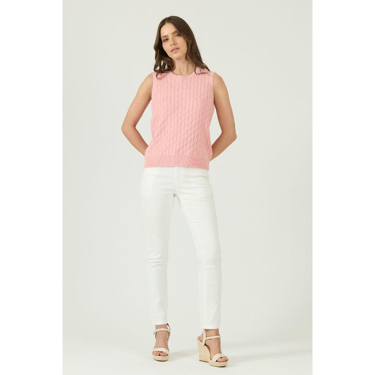PRIVILEGE - Sweater coral sin mangas PRIVILEGE - Coral