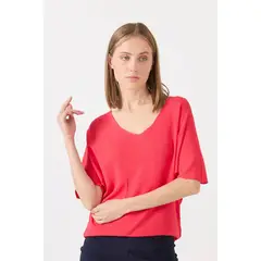 PRIVILEGE - Sweater rojo manga corta