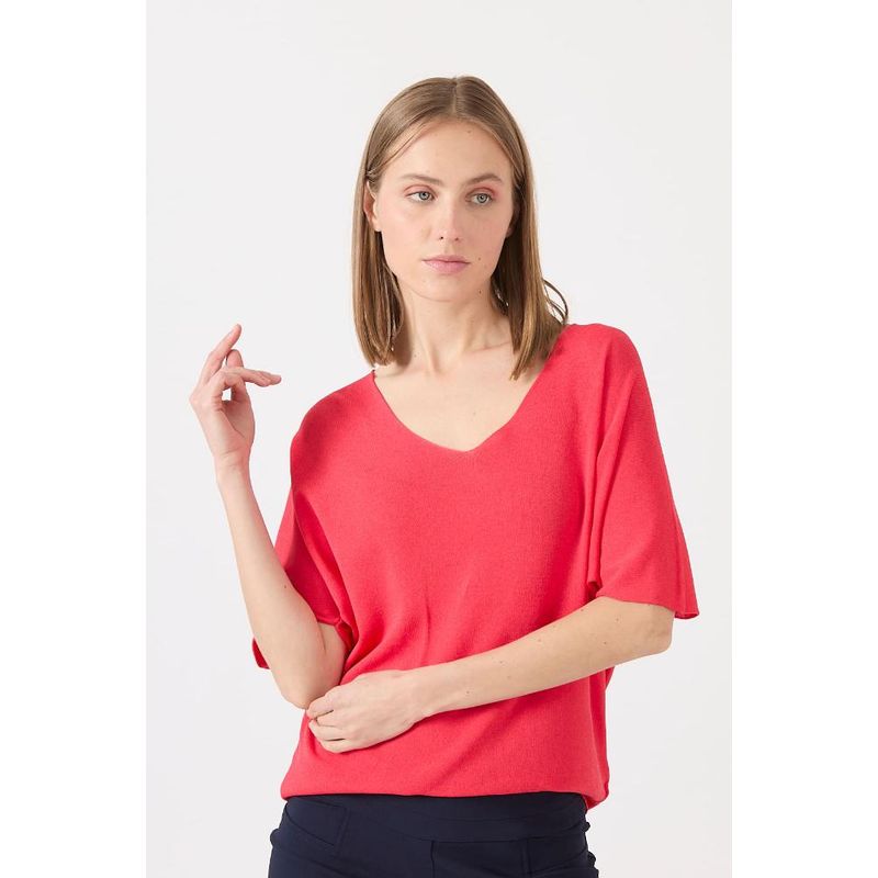 PRIVILEGE - Sweater rojo manga corta PRIVILEGE