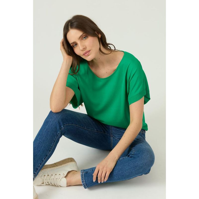 PRIVILEGE - Sweater verde manga corta PRIVILEGE - Verde