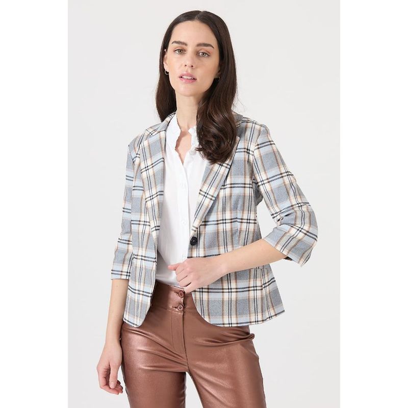 PRIVILEGE - Blazer azul cuadros PRIVILEGE - Azul