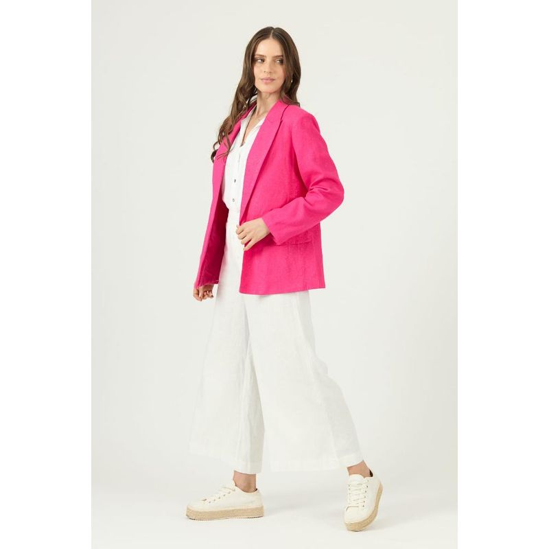 PRIVILEGE - Blazer con lino fucsia PRIVILEGE - Fucsia