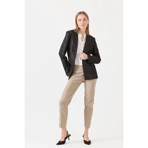 PRIVILEGE - Blazer con lino negro - Negro