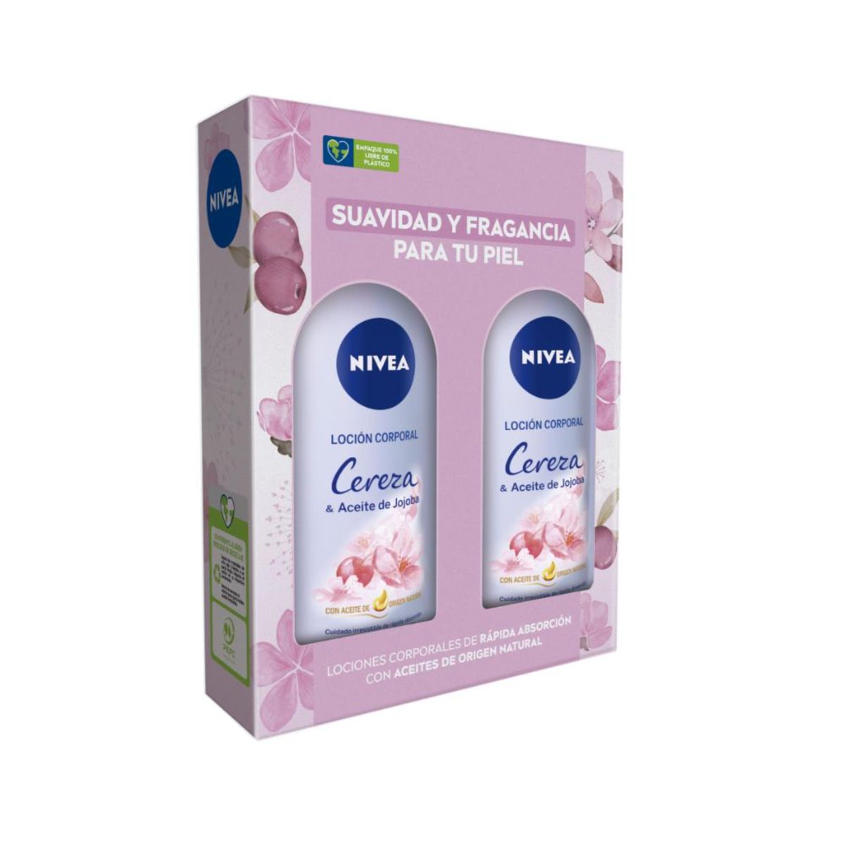 NIVEA - Nivea Pack Crema Corporal Cereza 400 ml x2
