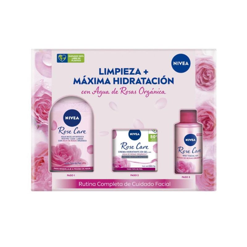 NIVEA - NIVEA Pack Rutina Roses Care Micelar+Crema Facial Día+Mist