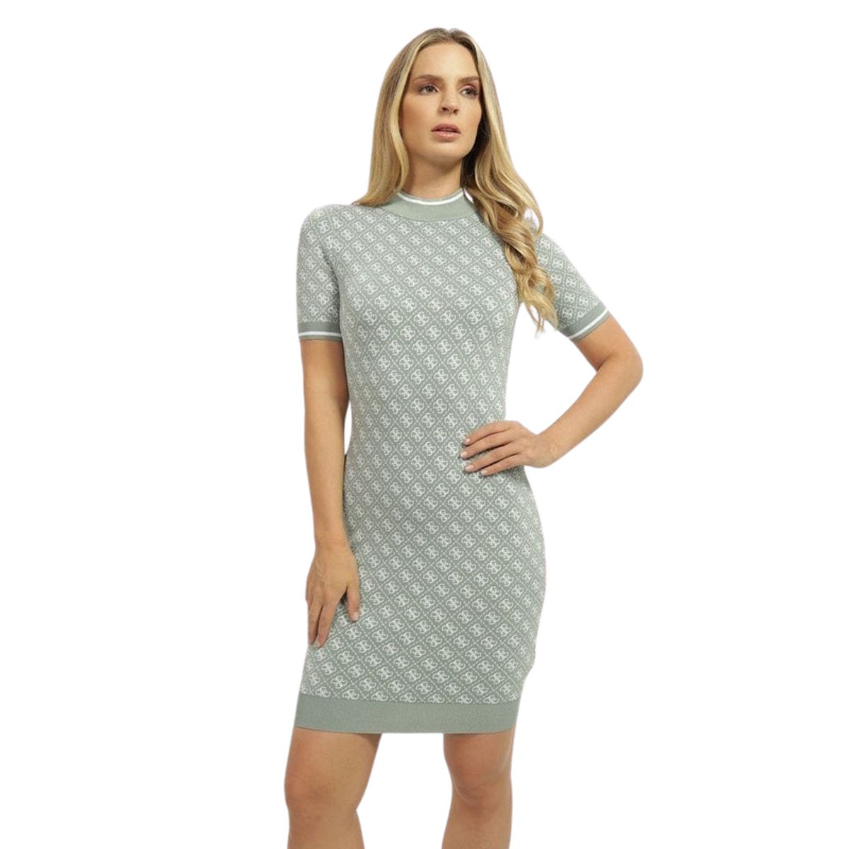 GUESS - Vestido Ss Lise 4G Logos Wtr Dress Café Guess