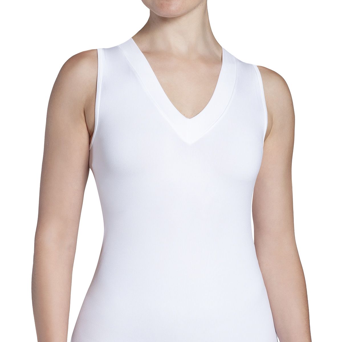 MONARCH - Polera Regata Escote "V" Blanco