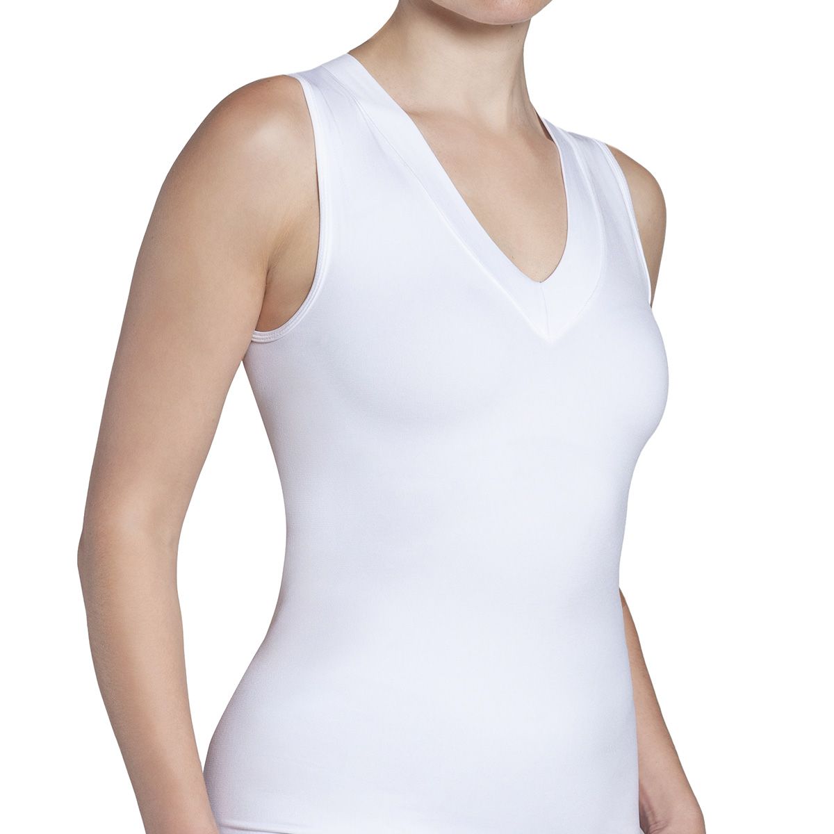 MONARCH - Polera Regata Escote "V" Blanco
