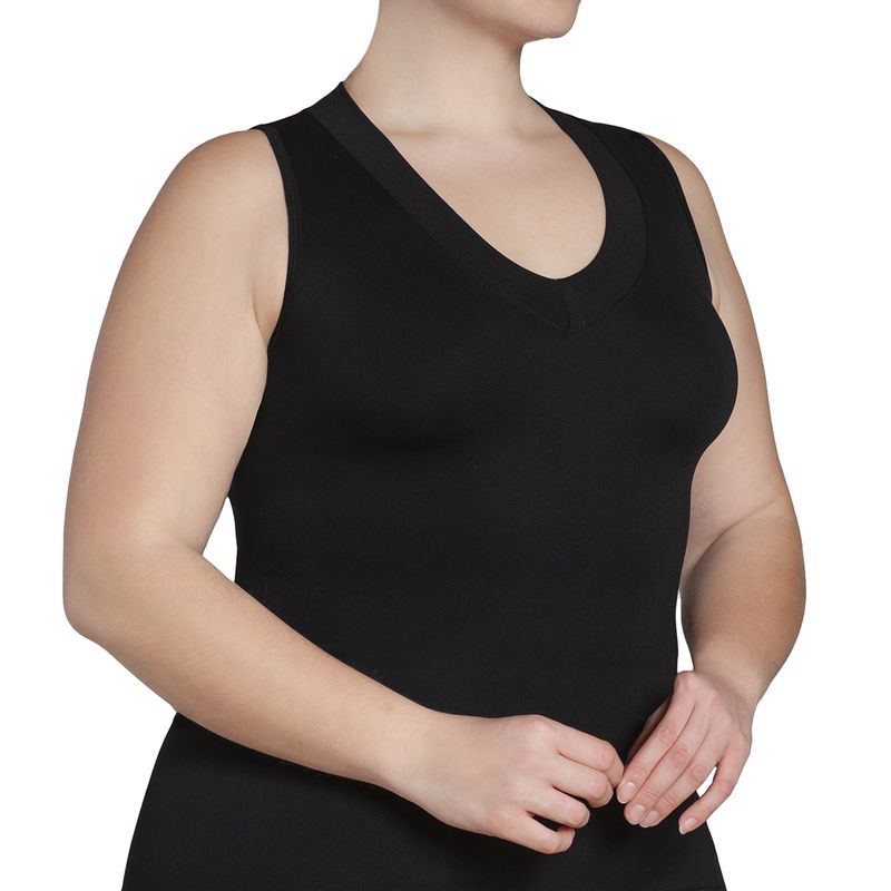 MONARCH - Polera Regata Escote "V" Negro