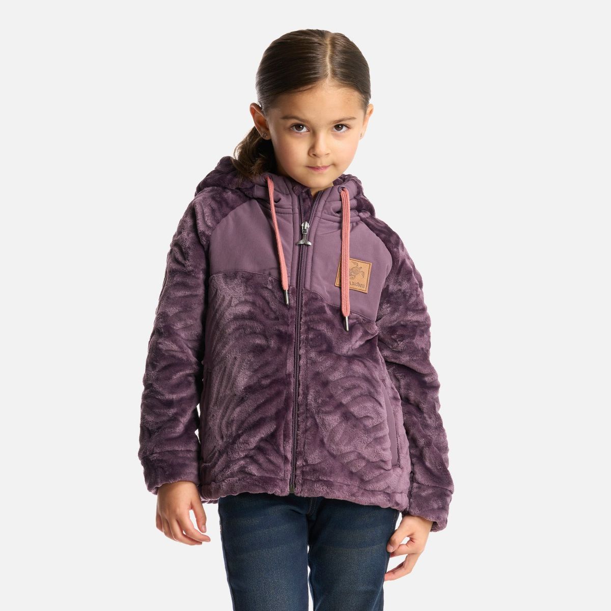 HAKA HONU - Poleron Niña Mini Polaroid Morado Oscuro Haka Honu