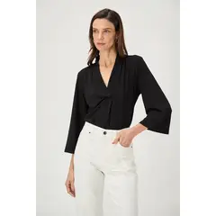 MA GRIFFE - Polera Manga Larga Negro Mujer Magriffe