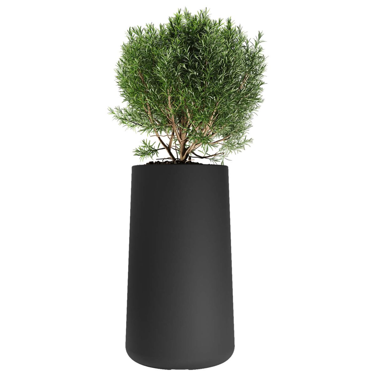 AMALFI - Macetero De Plástico Amalfi Gota 70x35 Cm Y 74 Litros Color Negro