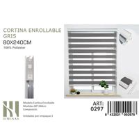 Cortina Roller Duo Lisa 80 cm x 240 cm Gris