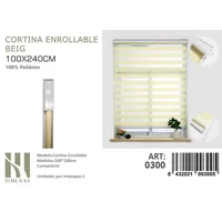 Cortina Roller Duo Lisa 100 cm x 240 cm Beige