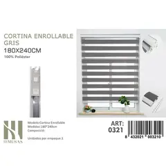 ANGELES DEL HOGAR - Cortina Roller Duo Lisa 180 cm x 240 cm Gris