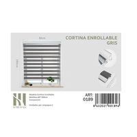 Cortina Roller Duo Lisa 80 cm x 200 cm Gris