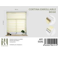 Cortina Roller Duo Lisa 80 cm x 200 cm Beige