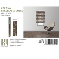 Cortina Roller Duo Lisa 60 cm x 200 cm Café con Diseño