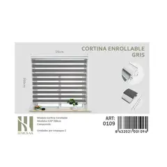 ANGELES DEL HOGAR - Cortina Roller Duo Lisa 120 cm x 200 cm Gris