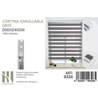 Cortina Roller Duo Lisa 200 cm x 240 cm Gris