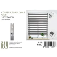 Cortina Roller Duo Lisa 160 cm x 240 cm Gris
