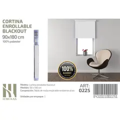 ANGELES DEL HOGAR - Cortina Roller Blackout 90 cm x 180 cm Blanco