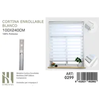 Cortina Roller Duo Lisa 100 cm x 240 cm Blanco