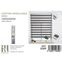 Cortina Roller Duo Lisa 140 cm x 240 cm Gris