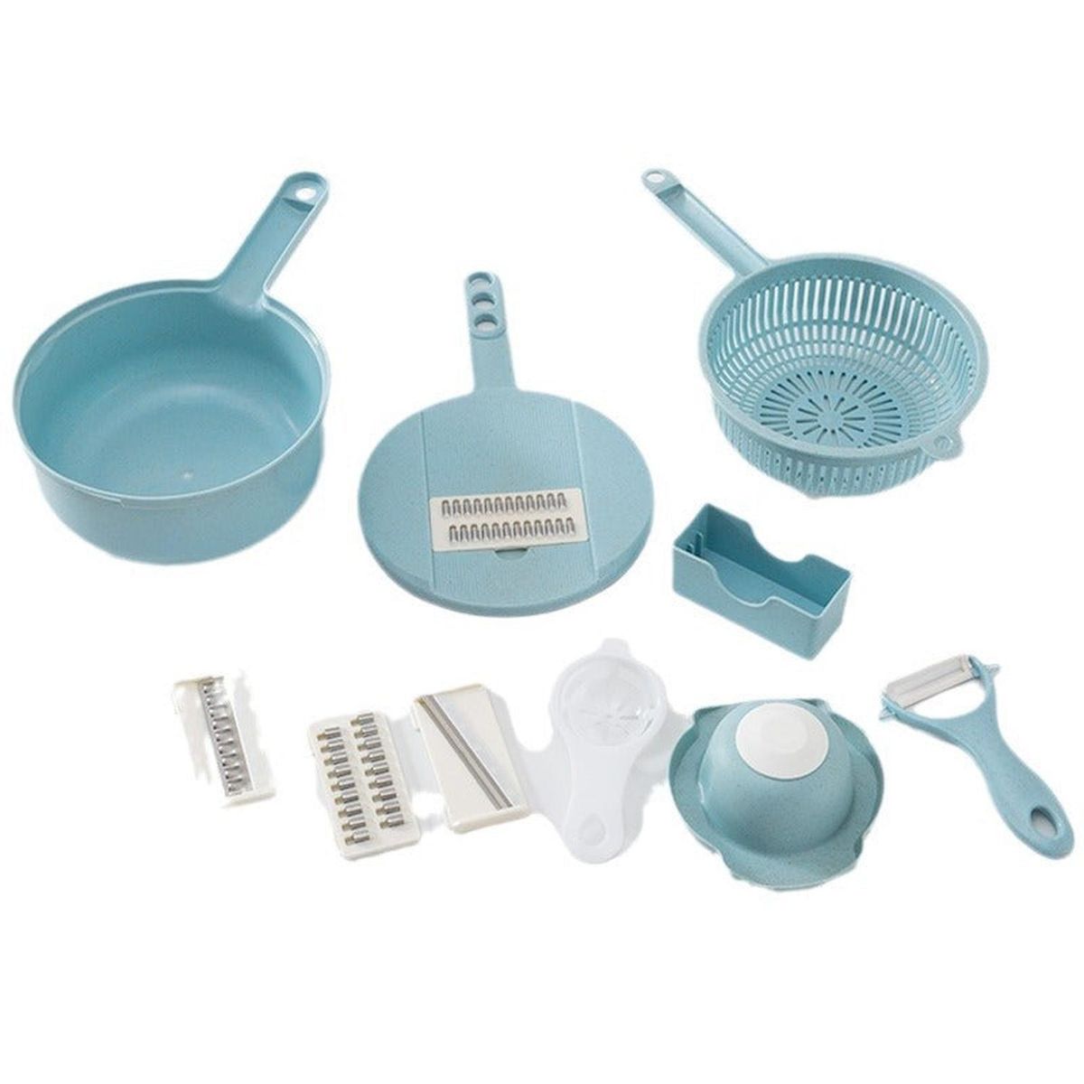 ELEONOR - Cortador Picador Verduras Cuchillas Intercambiables 12pcs - Azul