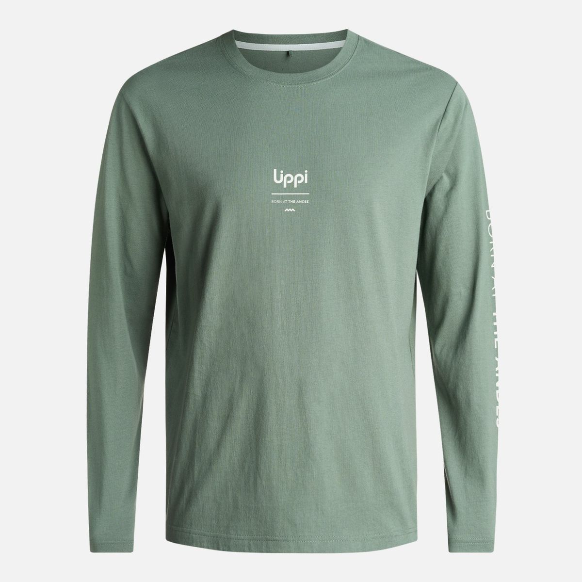 LIPPI - Polera Hombre Logo Lippi Long Sleeve T-Shirt Verde Musgo Lippi