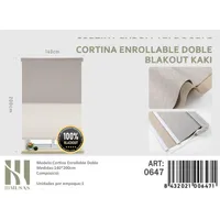 Cortinas Roller Blackout Doble Jaspeada 140 cm x 200 cm Kaki