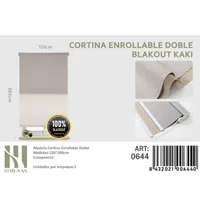 Cortinas Roller Blackout Doble Jaspeada 120 cm x 200 cm Kaki