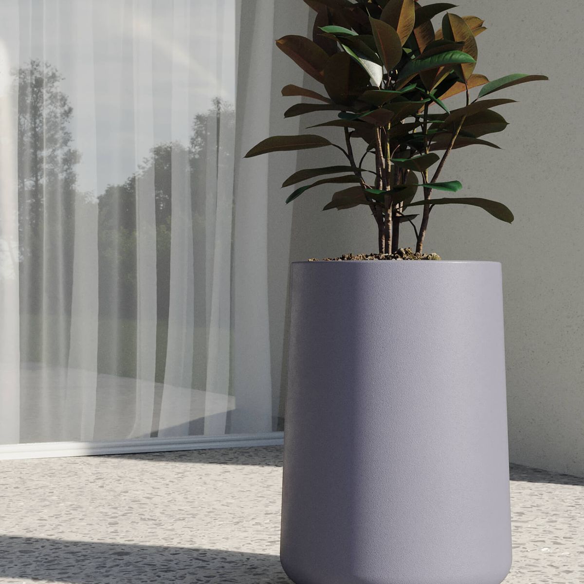 AMALFI - Macetero De Plástico Amalfi Gota 55x35 Cm Y 60 Litros Color Gris Grafito