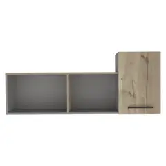 FMFURNITURE - Biblioteca De Muro 1 Puerta - Café Claro 48.85x122x29.5 cm