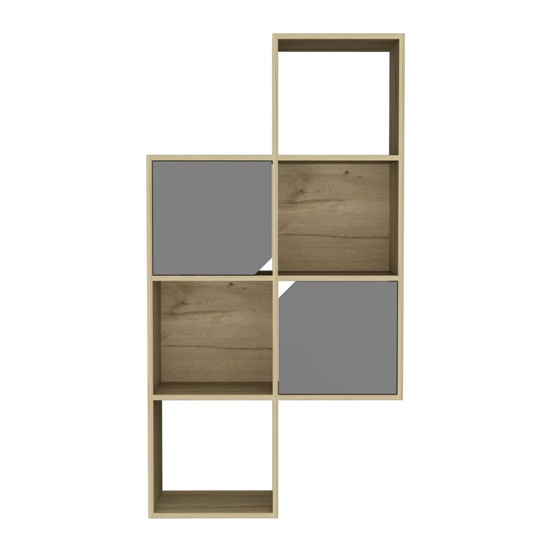FMFURNITURE - Biblioteca De Muro Con 2 Puertas Fm-039C - Café Claro