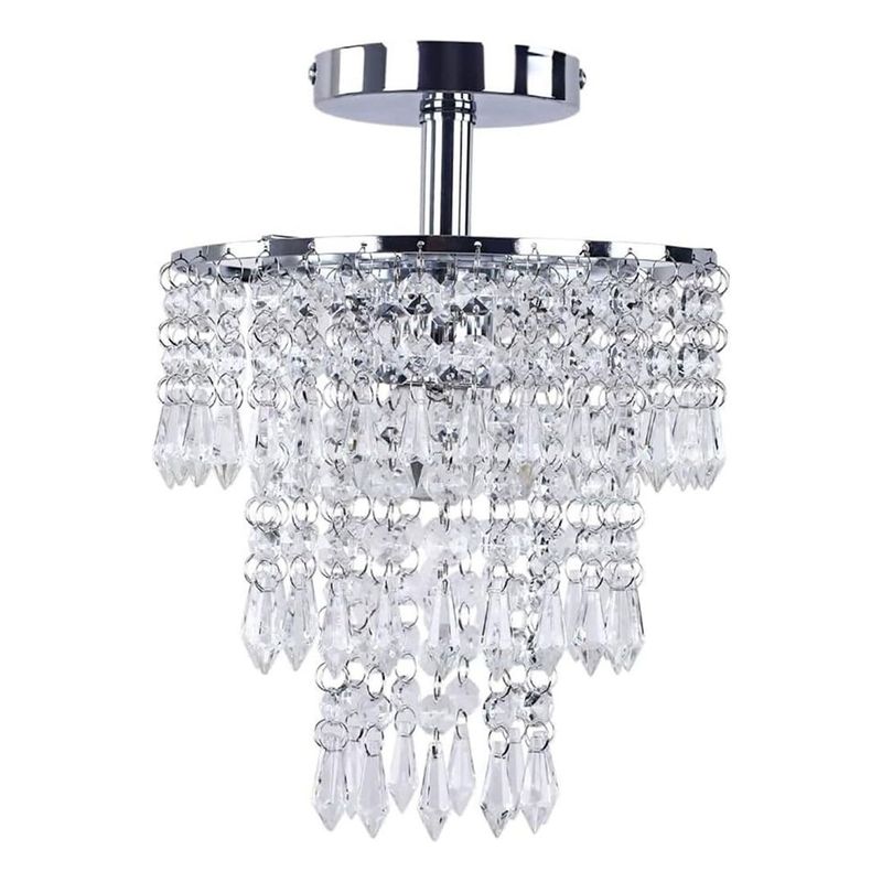 HOME NEAT - Lámpara de Techo de Cristal E27 3 Color - Cromo