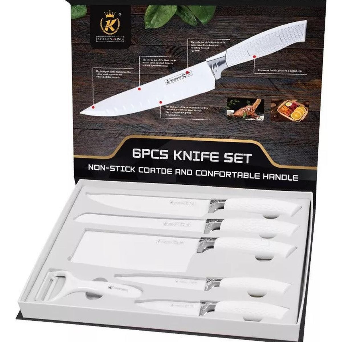 ELEONOR - Set De Cuchillos De 6 Piezas Acero Inoxidable Profesional