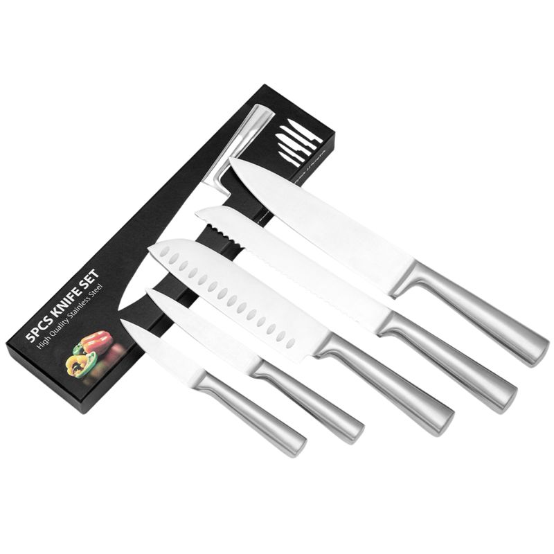 ELEONOR - Set De Cocina Cuchillos 5 Piezas Acero Inoxidable Ergonómico